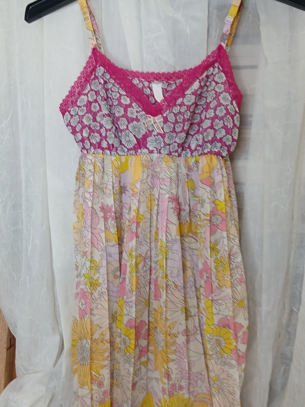 Liberty of London Pink and Yellow Floral Mini Dress